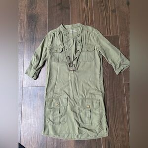 Olive Green Military Dress- Etinne Marcel